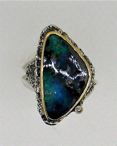 Boulder opal ring | Lee Goldsmith Artist